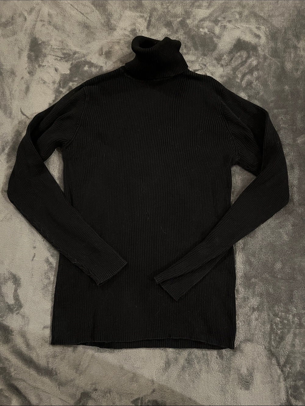 Moda International Black Ribbed Turtleneck Sweater